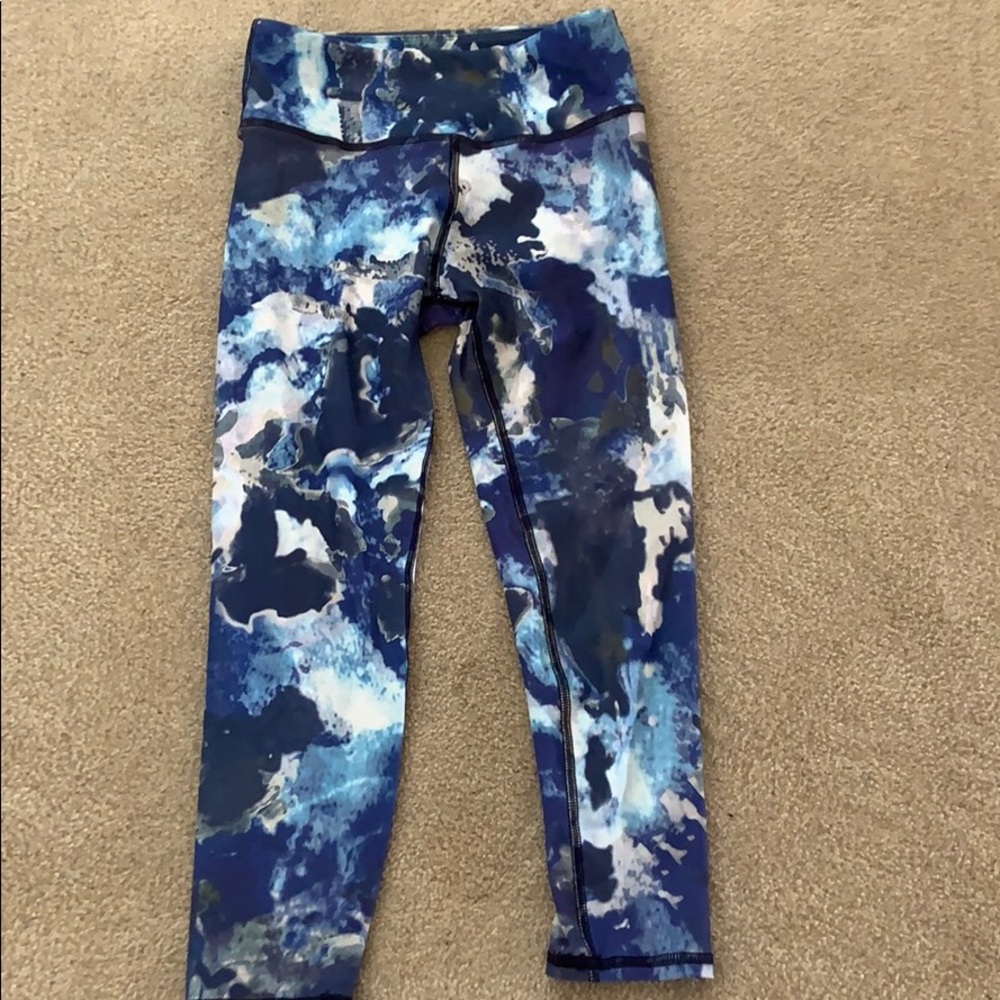 Multi Colored Blue Cropped Leggings